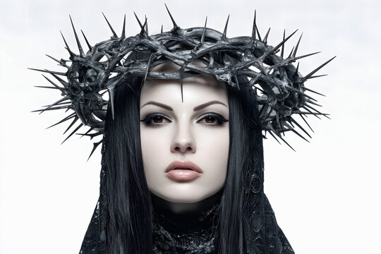 Woman with a Dark Crown of Thorns