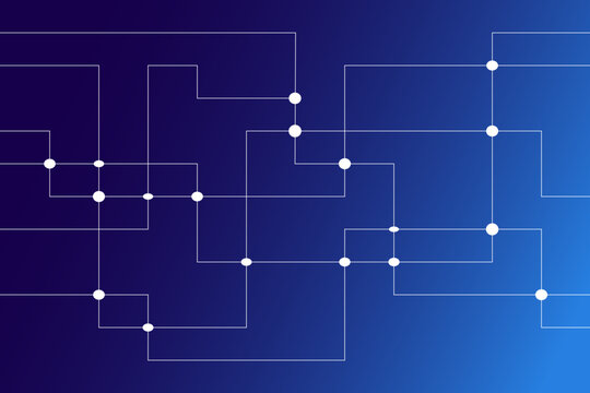Abstract digital network background with connected dots and lines representing technology and data communication
