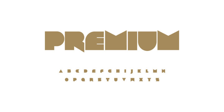 Bold premium sans font alphabet with rounded modular geometry letters for luxury branding, fashion logo, boutique identity and strong editorial headlines. Couture monogram fonts. Vector typeset