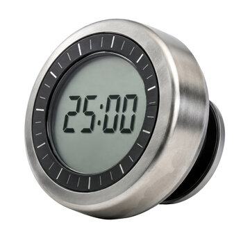 Modern digital clock timer isolated on transparent background