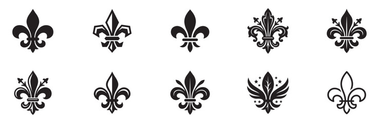 Fleur de lis icon set. Fleur de lis ornament icon design template. Vector Illustration. EPS 10 © Jeremy_Show