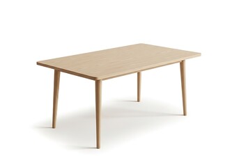 Fototapeta premium Minimalist wooden dining table with tapered legs