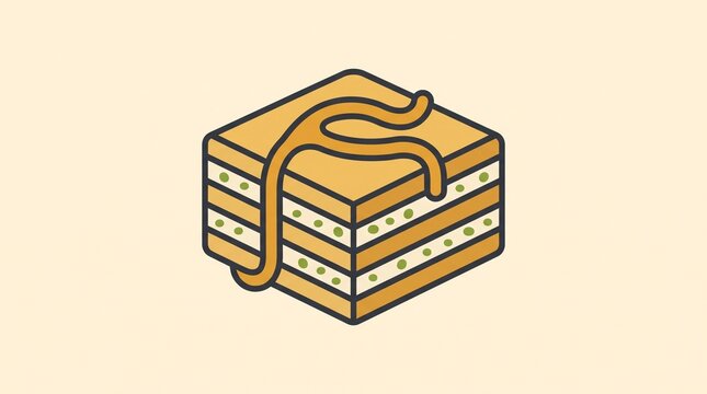 Turkish Baklava Flat Vector Illustration Middle Eastern Dessert Food Icon