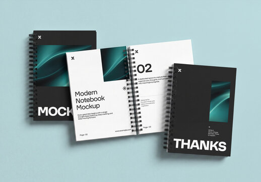 Spiral Ring Notebook Mockup Set