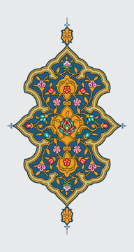arabic islamic art flover pattern frame motif
