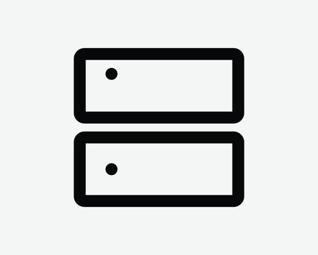 Computer Server Line Icon Data Storage Digital Database Network Graphic Black Otline Sign Symbol 