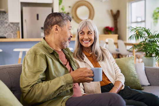 Mature couple looking at each other with love