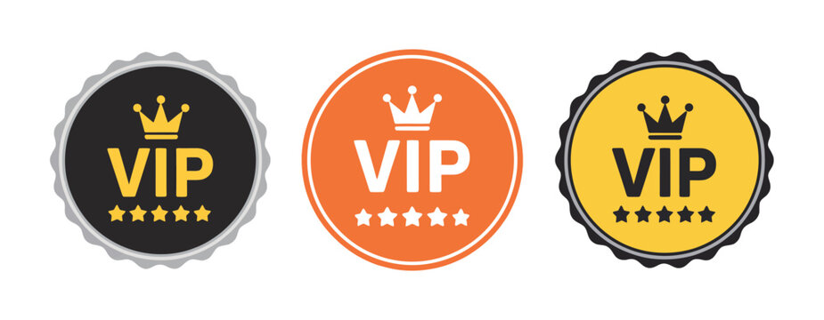 VIP, premium membership badge set featuring golden and black exclusive member symbols, luxury status, special access, loyalty program, and elegant vector design.
