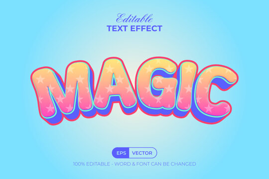 Magic 3D Editable Text Effect Candy Gradient Style.