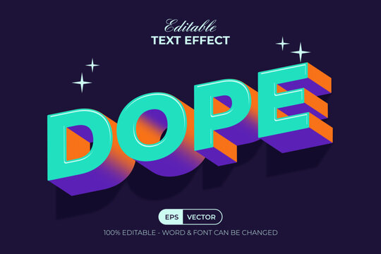 Dope 3D Editable Text Effect Modern Style.