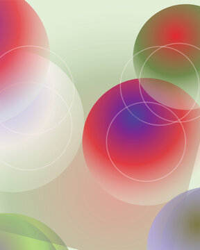 Abstract colorful geometric shapes composition with vibrant multicolored elements on a clean white background