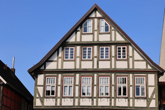 Blick in die Altstadt von Rinteln im Weserbergland	
