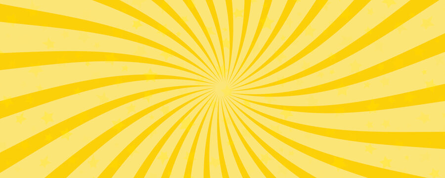 Yellow abstract background with light of sunburst. yellow starburst with halftone. sun ray retro background with flash