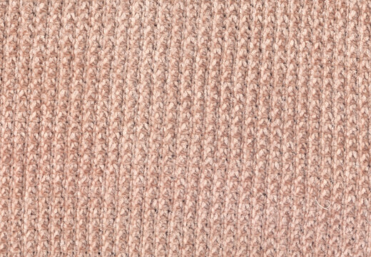 Scanned dusty rose looped fabric texture with raised rows and loose threads