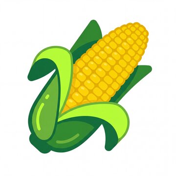 Fresh corn cob vector illustration isolated on white