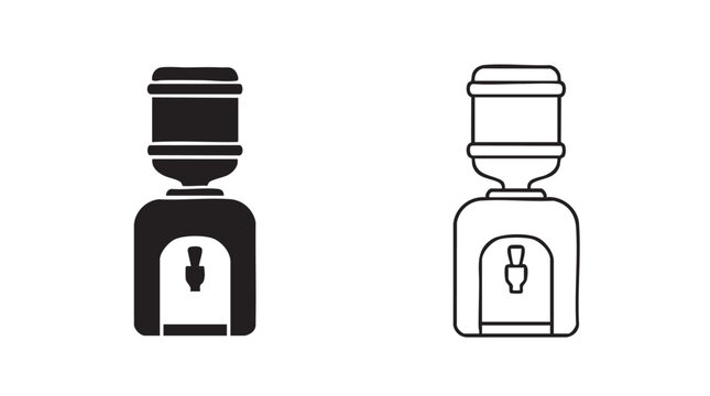 water dispenser unit vector icon with silhouette outline art silhouette with outline art silhouette with outline art vector icon