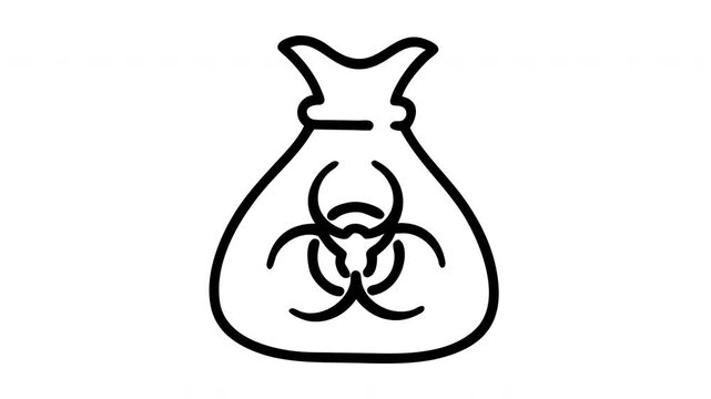 Biohazard bag symbol indicating hazardous waste or infectious materials for safe disposal