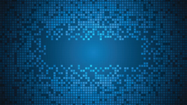 A dark blue background in the concept of digital pixels.