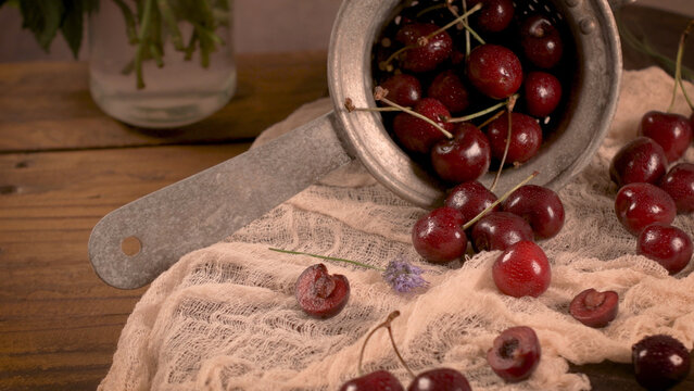 Red fresh cherries