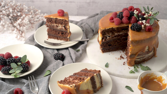 Delicious caramel cake