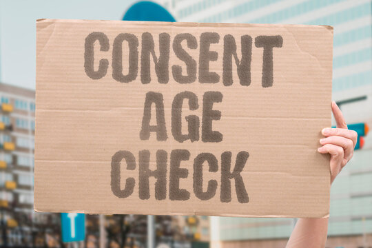 "Consent age check" Know local laws before sexual activity. CONSENT. AGE. CHECK. LOCAL. LAW.