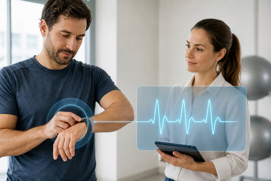 Man Testing Wearable Fitness Band Comfort