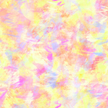 Abstract seamless repeating pattern with pink, yellow, purple and blue brush strokes