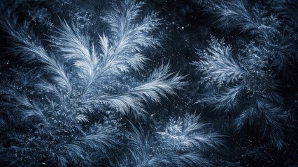 Fototapeta premium Intricate frosty winter patterns emerge.