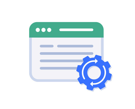 Website api technology optimization settings synch icon modern simple graphic, web site software configuration process setup sign symbol, internet system setup service tool, maintenance cogwheel
