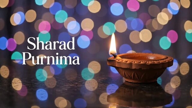 Sharad Purnima Festival with Floating Diyas on Moonlit Water Scenes 4K
