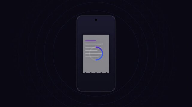 Mobile Payment Processing Animation on Smartphone