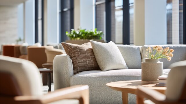 Cozy seating area with natural light