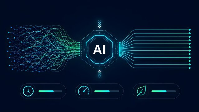 Artificial intelligence processor converting chaotic data into organized streams for improved speed, efficiency and sustainability