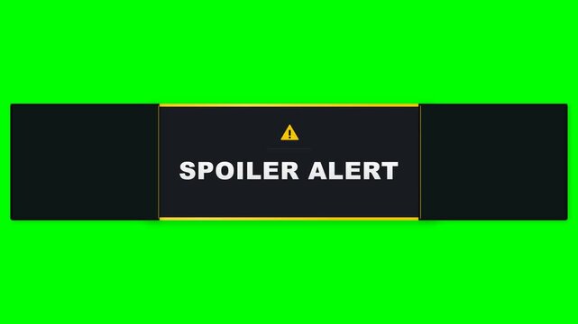 Spoiler Alert Motion Graphic Overlay on Green Screen