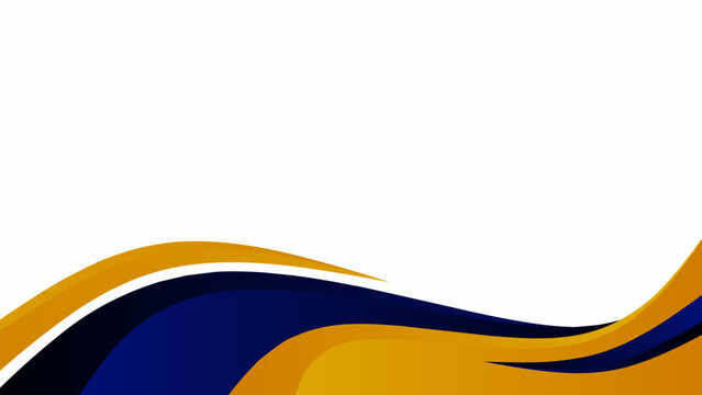Abstract Navy Blue and Golden Orange Wavy Background with Elegant Flow Design