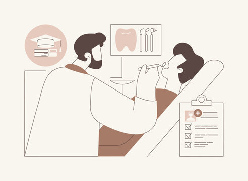 Practice in a clinic isolated cartoon vector illustrations.