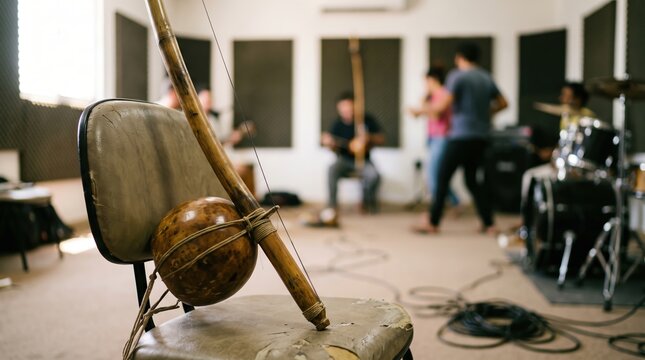Capoeira berimbau music practice
