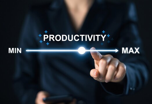 Productivity and business management using a digital slider interface for technology optimization and performance