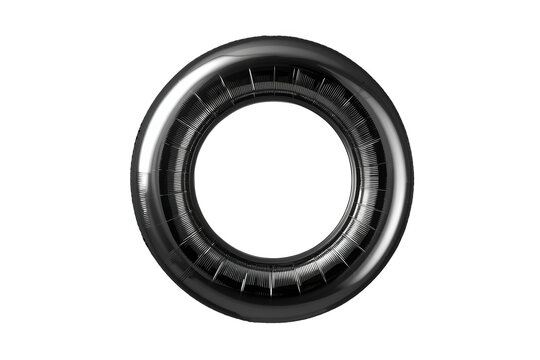 Glossy black metallic inflatable ring