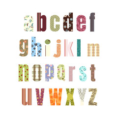 hand drawn alphabet, Patterned Alphabet Letters A-Z, whimsical alphabet, font, typewriter, Decorative Typography © Haleyna