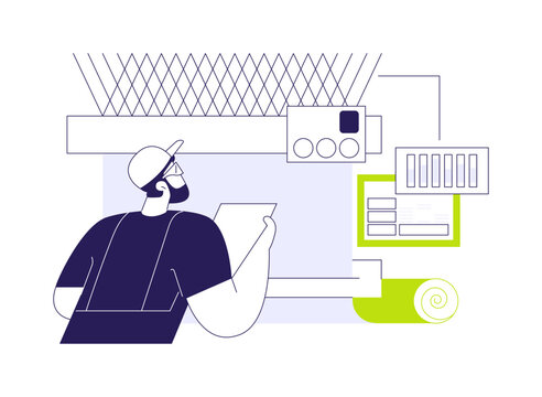 Woven fabrics abstract concept vector illustration.