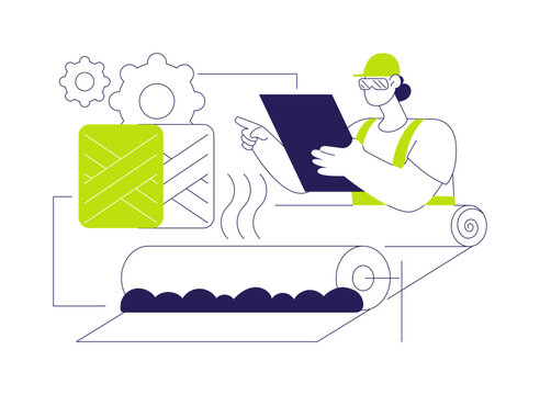 Felt manufacturing abstract concept vector illustration.