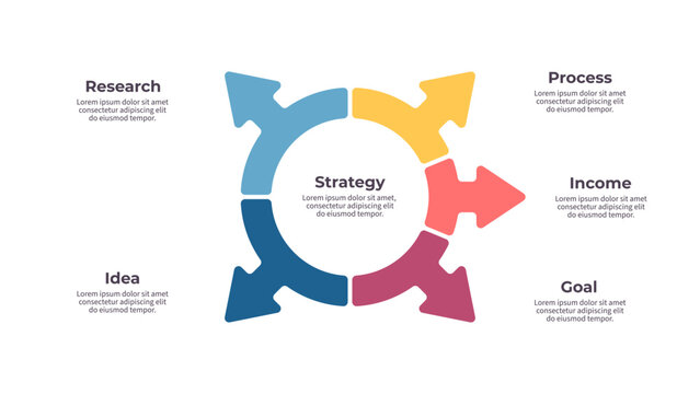 Business infographic template. Process chart with five options, steps. Vector chart.