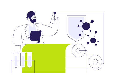 Antibacterial and antifungus finishes abstract concept vector illustration.