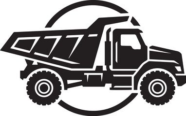 Fototapeta premium Semi truck with mountain landscape silhouette