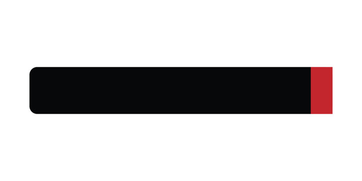 Minimalist vector illustration of a horizontal black progress bar with a red segment indicating status or completion, ideal for user interface and loading indicators.
