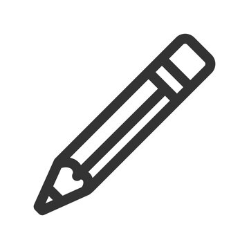 Pencil line icon vector, edit tool symbol isolated on white background. Minimalist pencil line icon for writing, sketching, creative graphic design, education, and content creation concept.