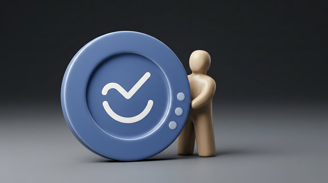 Customer support, feedback and service with blue icon for online chat, satisfaction and help. Character, communication and social media with user experience, message and professional help assistance