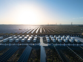 Large scale solar photovoltaic power station with battery energy storage system © zhu difeng