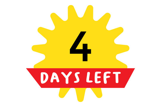 4th days left with a yellow sun on a white background